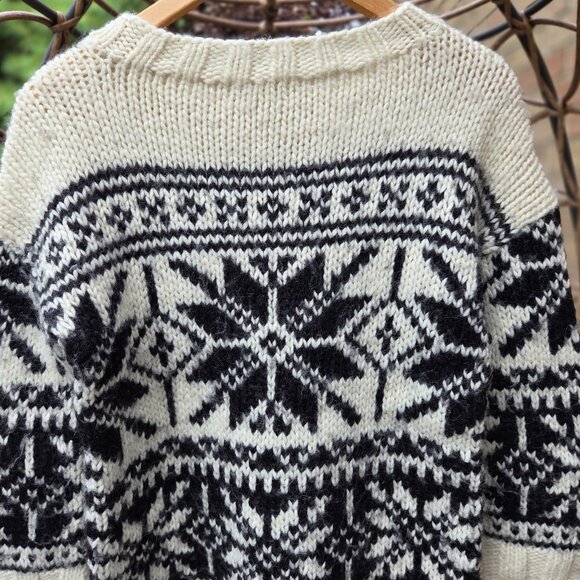 J. CREW Handknit Wool Alpaca Nordic Fair Isle Chunky Knit Sweater - Picture 5 of 10